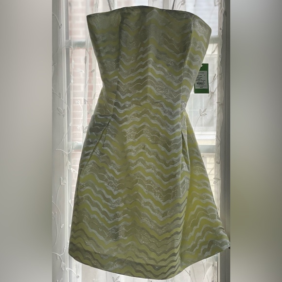 NWT LILLY PULITZER STARFRUIT YELLOW JACQUARD STRAPLESS DRESS - Picture 1 of 6